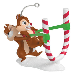 Hallmark 2025 Disney Chip and Dale Candy Cane Catapult Ornament