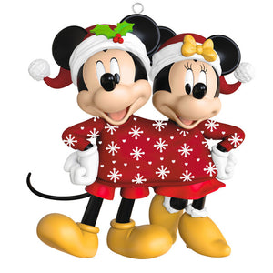 Hallmark 2025 Disney Mickey and Minnie Sweater-Sharing Sweethearts Ornament