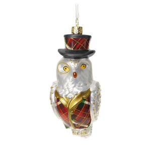 Hallmark 2025 Dapper Owl Glass Ornament