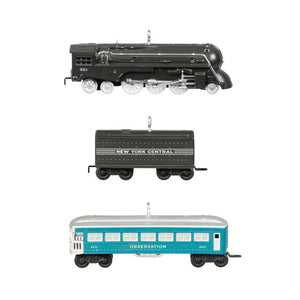 Hallmark Mini Lionel® 221 Steam Locomotive and Tender With 2431 Observation Car Ornaments, Set of 3