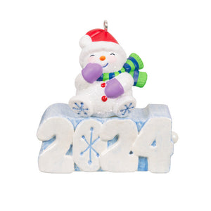 Hallmark Mini A Snowy 2024 Ornament With Light, 1.3"