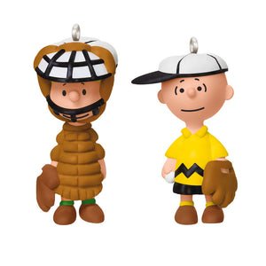 Hallmark 2025 Mini The Peanuts® Gang Playing Catch Ornaments, Set of 2
