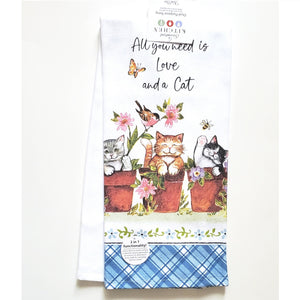 Curious Kittens, Love and A Cat, Dual Purpose Kitchen Towel