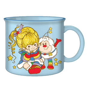 Rainbow Brite Sitting with Twinkle Stars 20 Oz. Glitter Ceramic Camper Mug