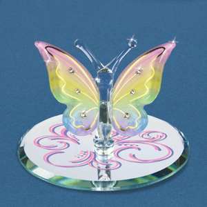 Glass Baron Rainbow Flutter Butterfly Glass Figurine