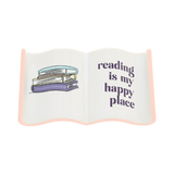 Reading is My Happy Place 5" Open Book Shaped Trinket Dish