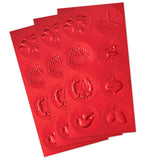 Hallmark Red Foil Embossed Christmas Seals, 3 sheets