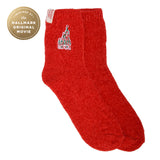 Disney x Hallmark Holiday Ever After Embroidered Cozy Chenille Red Socks