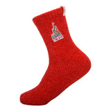 Disney x Hallmark Holiday Ever After Embroidered Cozy Chenille Red Socks