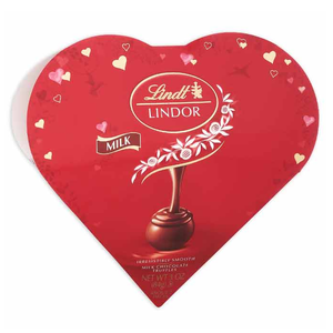 Lindt Lindor Milk Chocolate Ball 3 Oz in Red Heart Box