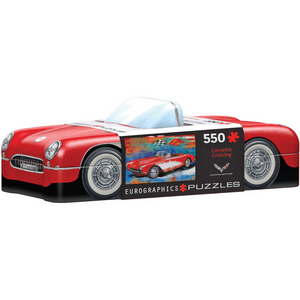 Red Corvette Cruising Tin Puzzle