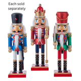 Red Green & Blue Nutcracker with Glitter Uniform 10"