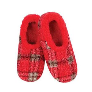 Men's Classic Snoozies® Sherpa Lined Boucle Plaid Slippers - Red