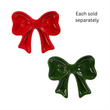 Red or Green Bow Trinket Dish 5"