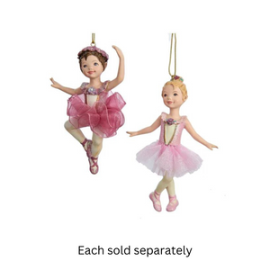 Red or Pink Ballet Girl Ornament