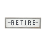 Retired 10" x 3" Wood Framed Glass Plaque