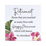 Retirement Ceramic Wall Tile 6"x6" Happy Memories Cherished