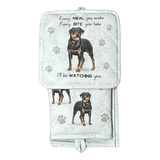 Rottweiler Dog Lover's Oven Mitt, Potholder, and Kitchen Towel Set, 100% Cotton