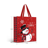 Ruby Red Snowman Re-Useable Tote Bag