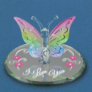 Rainbow Flutter Butterfly I Love You Figurine