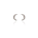 Spirit by Silver Forest Quarter Moon Stud Post Earrings in Silver