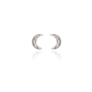 Spirit by Silver Forest Quarter Moon Stud Post Earrings in Silver