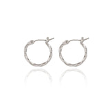 Spirit by Silver Forest Small Twisted Hoop Earrings in Silver