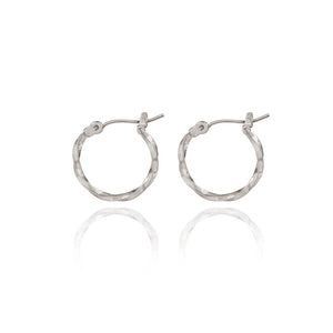 Spirit by Silver Forest Small Twisted Hoop Earrings in Silver