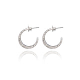 Spirit by Silver Forest Medium Hammered Hoop Earrings in Silver