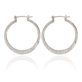 Spirit by Silver Forest Hammered Hoop Earrings in Silver