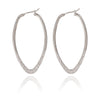 Spirit by Silver Forest Hammered Olive Hoop Earrings in Silver