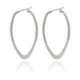 Spirit by Silver Forest Hammered Olive Hoop Earrings in Silver