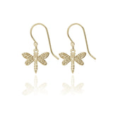 Spirit by Silver Forest Dragonfly Dangle Earrings in Gold