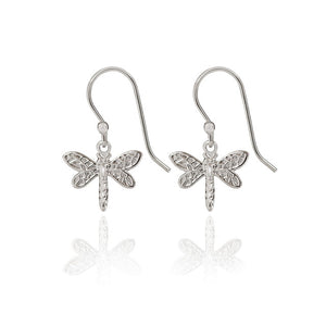 Spirit by Silver Forest Dragonfly Dangle Earrings in Silver