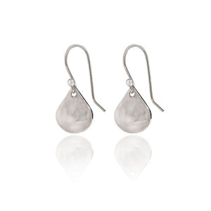 Spirit by Silver Forest Small Hammered Tear Earrings in Silver