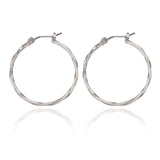 Spirit by Silver Forest Medium Twisted Hoop Earrings in Silver