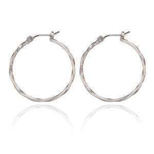 Spirit by Silver Forest Medium Twisted Hoop Earrings in Silver