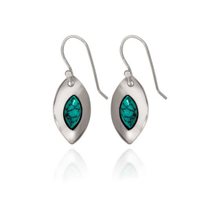 Spirit by Silver Forest Marquis with Turquois Earrings in Silver