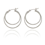 Spirit by Silver Forest Double Interlocking Hoop Earrings in Silver