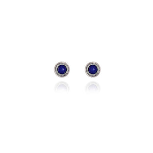 Spirit by Silver Forest Simple Blue Stone Stud Earrings in Silver