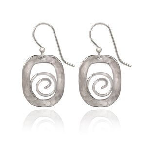 Spirit by Silver Forest Coil In Soft Square Earrings in Silver