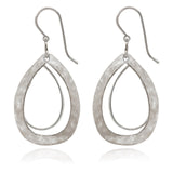 Spirit by Silver Forest Modern Teardrop Duet Earrings in Silver