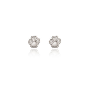 Spirit by Silver Forest Paw Print Stud Post Earrings in Silver