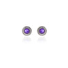 Spirit by Silver Forest Dainty Purple Stone Stud Post Earrings in Silver