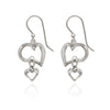 Spirit by Silver Forest Open Hearts Duet Earrings in Silver