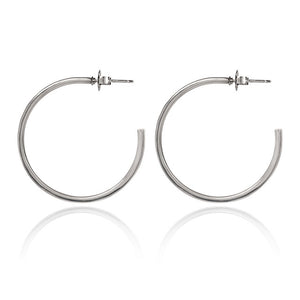 Spirit by Silver Forest Slender Hoop Earrings in Silver