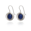 Spirit by Silver Forest Framed Oval Dark Blue Stone Earrings in Silver