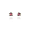 Spirit by Silver Forest Aurora Round Bezel Stud Earrings in Silver in Silver