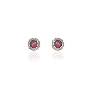 Spirit by Silver Forest Aurora Round Bezel Stud Earrings in Silver in Silver