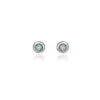 Spirit by Silver Forest Aqua Stone in Organic Frame Earrings in Silver